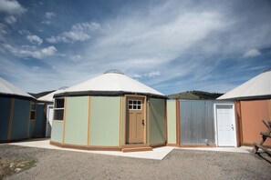 Green Yurt Cabin Entry