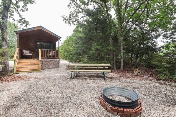 Outdoors, Shelter, House, Bench, Cabin