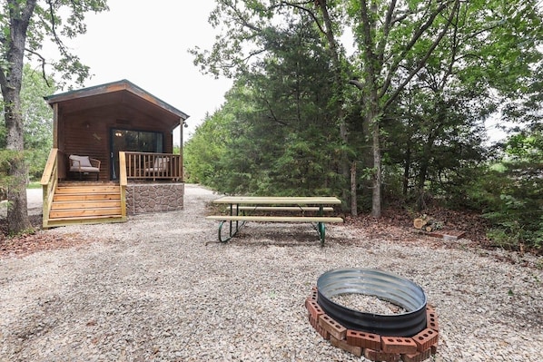 Outdoors, Shelter, House, Bench, Cabin