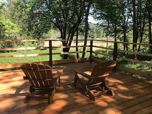 Afternoon river view from the deck with ample seating