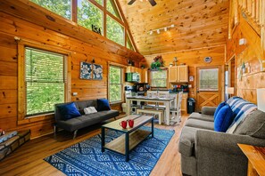 Cozy living room for relaxation and family time with comfy seating.
