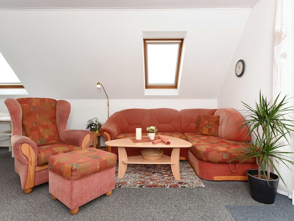 Wohnzimmer mit integriertem Küchenbereich