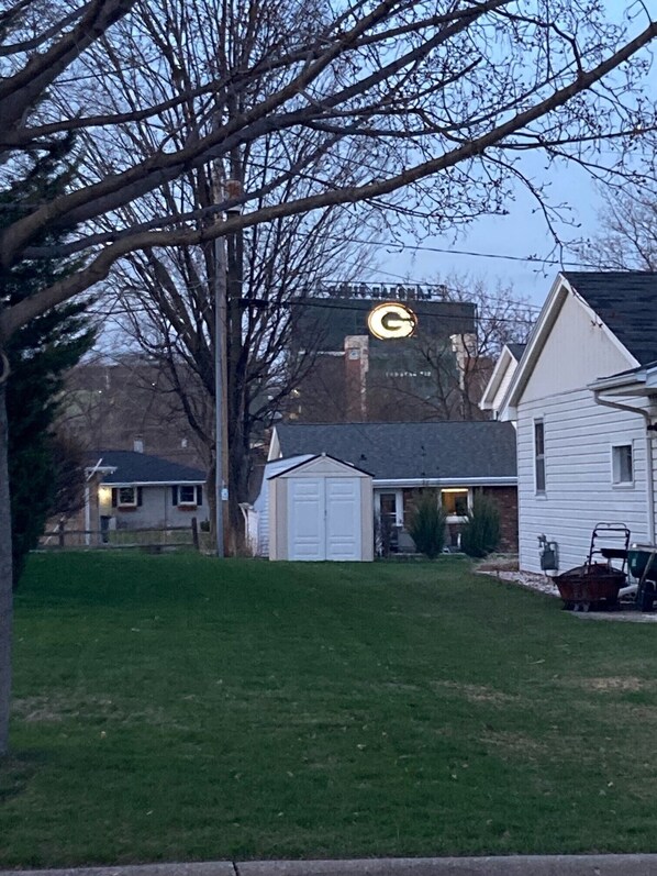 View from the driveway of rental