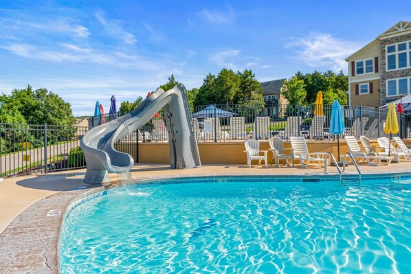 Community pool at the end of the street