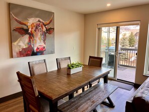 Dining area (and Earl the steer)