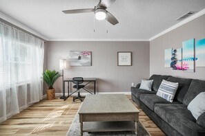 Living Room 1- Sofa Couch & Remote Work Station
