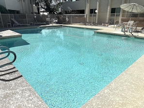 Sparkling pool to stay in shape with daily swim.