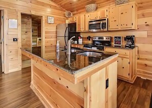 Fully stocked kitchen