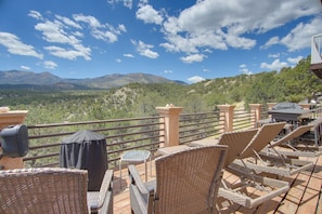 Alfresco escape: Embrace mountain serenity on our scenic deck.