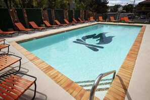 Large swimming pool, don’t be afraid to jump in!