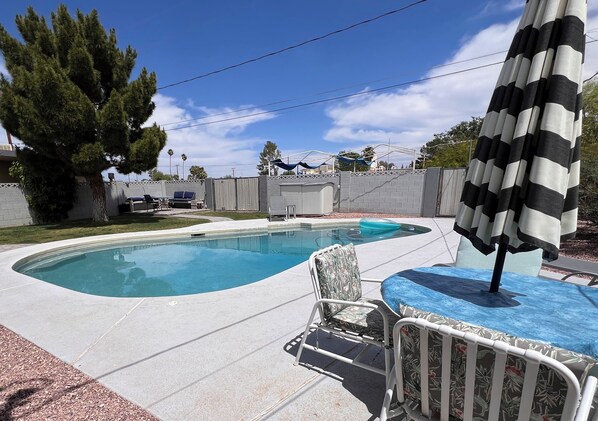 Enjoy the refreshing, private pool! Relax in 1 of 3 sitting areas by the pool!