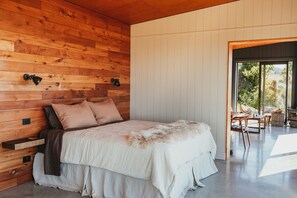 King bed with french linen
