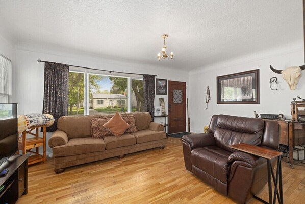 Living Room with sofa, recliner TV