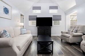 Enjoy your favorite show on our flat screen with streaming services.