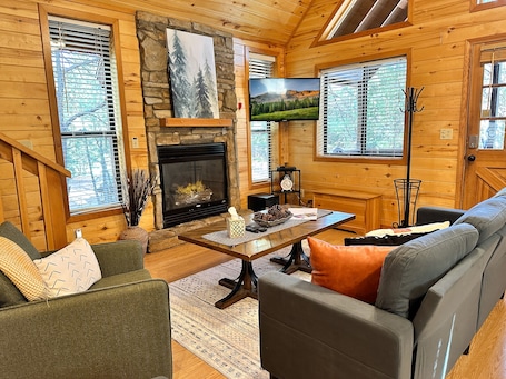 Relax with a cozy gas fire and Smart TV