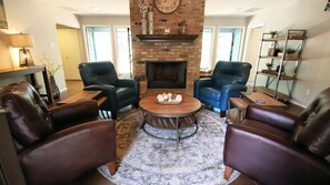 Woodburning Fireplace to gather around