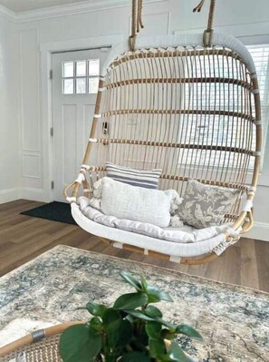 Unique swing chair! Perfect for a relaxing sway while reading a book!
