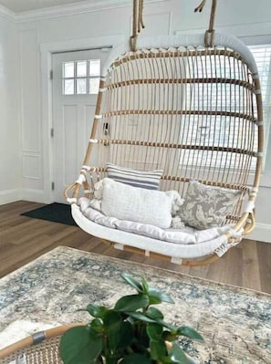 Unique swing chair! Perfect for a relaxing sway while reading a book!