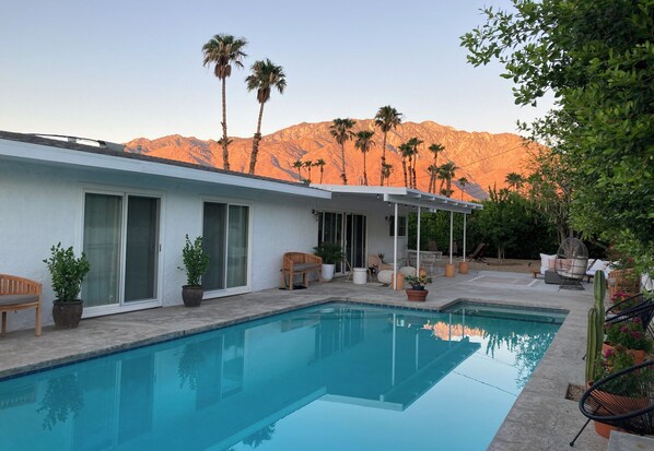 A view from our private secluded pool. The mountains are glorious!