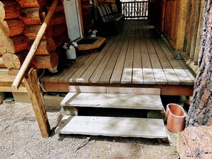 Stairs to access the front door.
