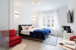 Our colorful and cozy bedroom