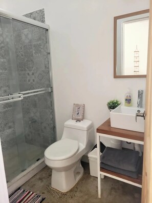 privet bathroom with hot water shower 