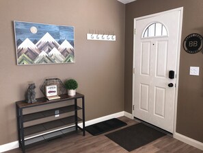 Front door with security screen.