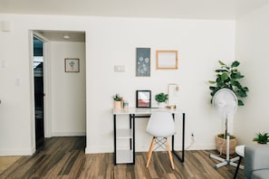 Dedicated workspace in living room