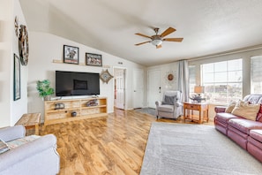 Living Room | Central Air Conditioning | Single-Story Home