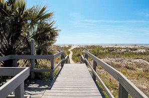 Steps from the beach.