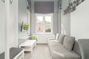 Living area with a dining table