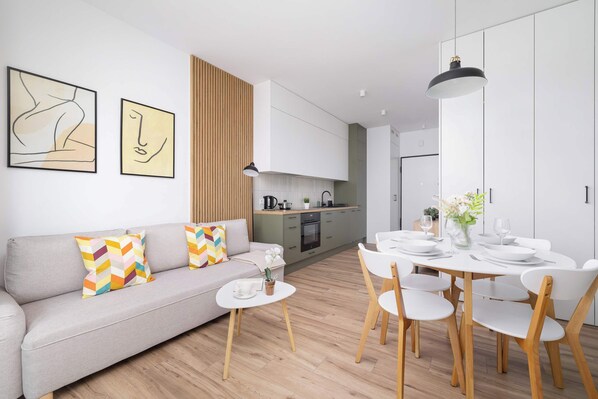 Unwind on the comfortable sofa that can be converted into double bed.