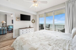 Master bedroom with a king size bed.