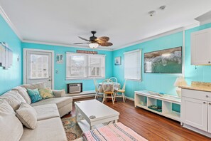 Sink into the Cozy Sofa and enjoy a Family Movie Night.