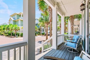 Monel Cottage encourages peaceful mornings on  the patio!