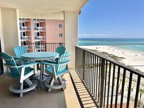 Our balcony is large and wraps around the East side as well!