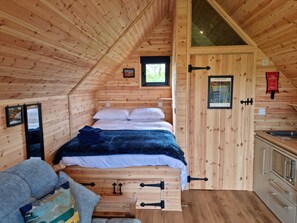 Cabin made up for two guests