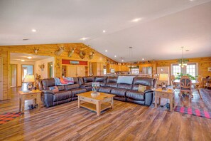 Living Room | Smart TV | Fireplace | Single-Story Home