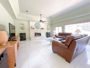 Living room with direct access to pool