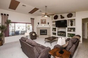 Cozy living area with comfortable couch seating
