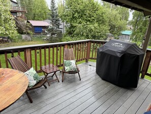 Deck with a Grill and Cute Sitting Area