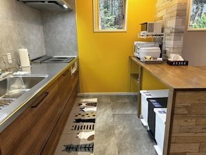 You can cook in the induction kitchen.