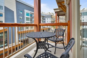 Balcony with partial mountain views.