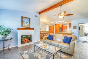 Living Room | Central Air Conditioning | Single-Story Home