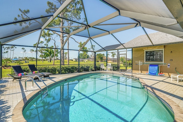 Cape Coral Vacation Rental | 3BR | 2BA | 2,100 Sq Ft | Small Step for Entry