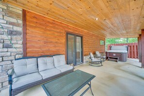Covered Patio | Gas Grill | Private Hot Tub | Seating