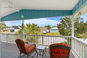 Large deck with seating
