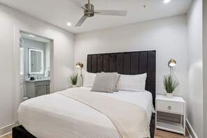 Bedroom with King Size Bed + Ensuite Bathroom