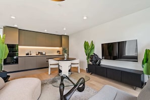 Dine, relax, and entertain in a space that's the epitome of urban chic.