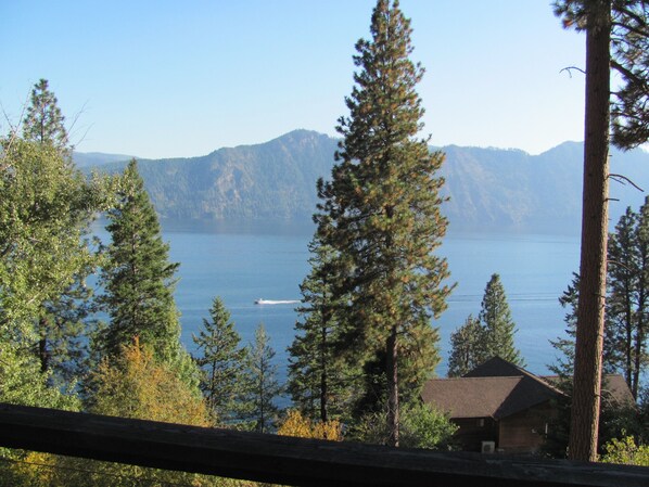 Lake view from the deck off of the living room